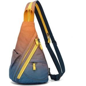 New Backpack Shoulder Casual Daypack Rucksack, orange+darkblue